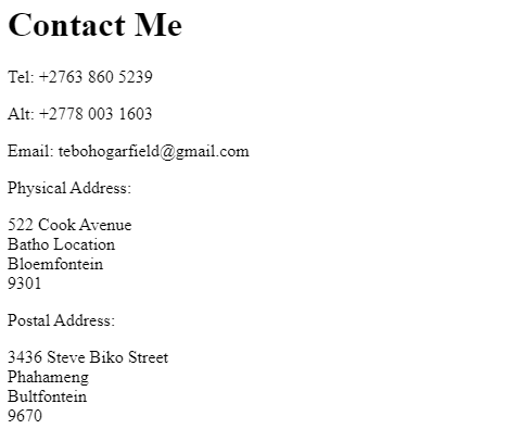 a preview of contact details page