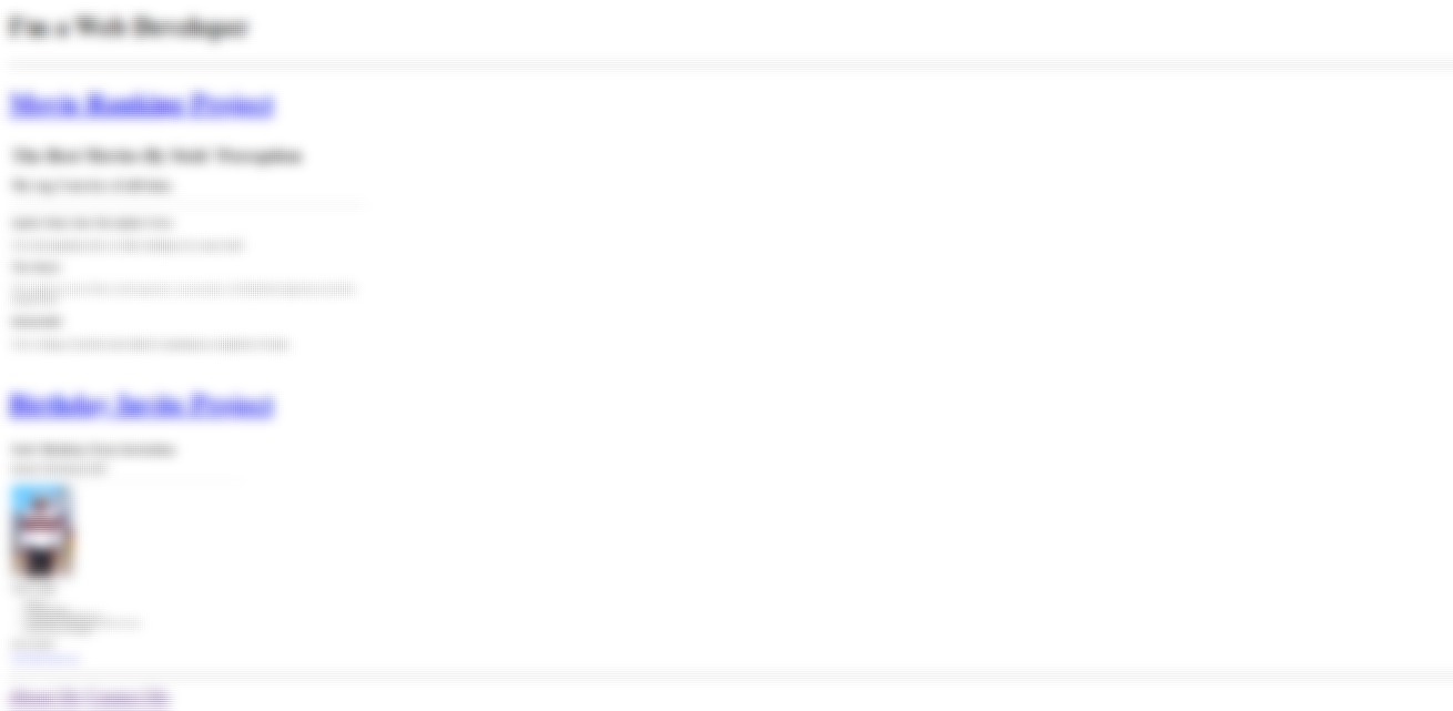 blurred html portfolio project